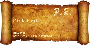 Pint Raul névjegykártya